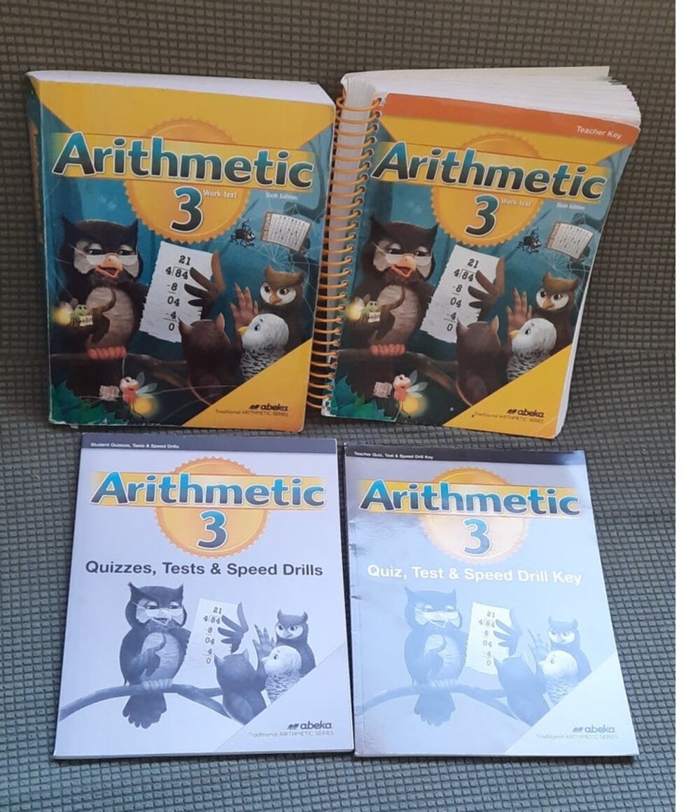 Abeka Math Arithmetic 3 Work Text Quiz Tests Speed Drills Answer Key Teacher Set
